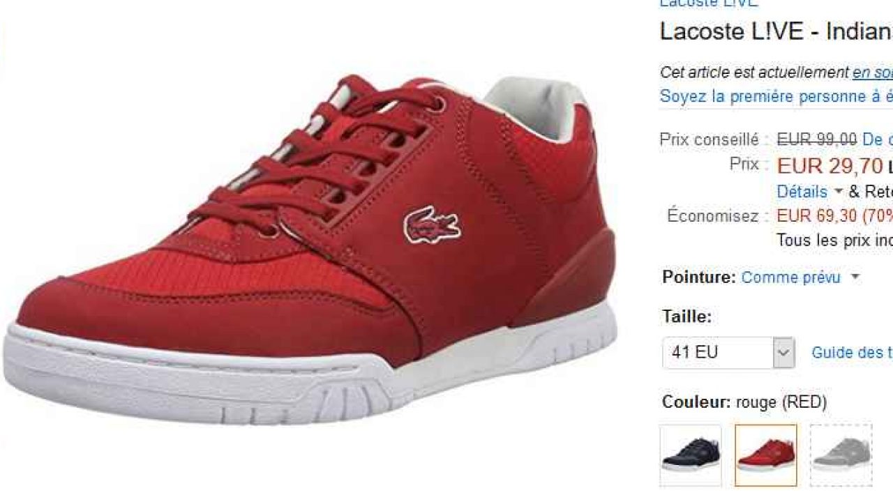 chaussures lacoste live